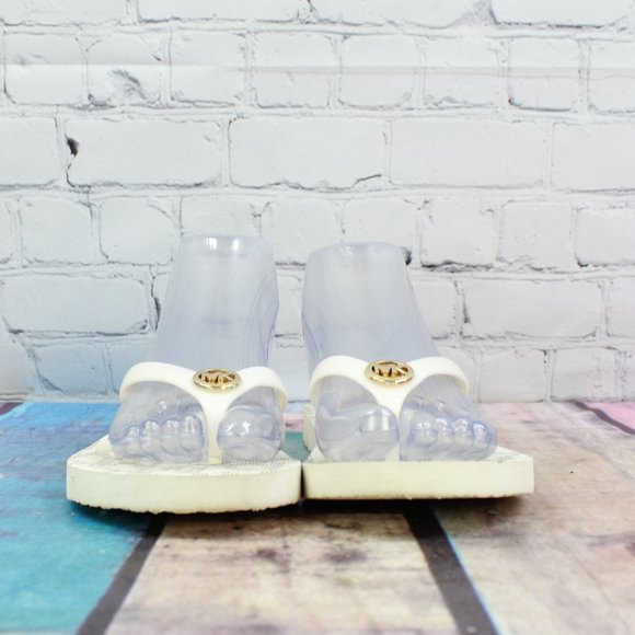 MICHAEL KORS MK Logo Thong Slippers Size 8 L - Picture 4 of 9